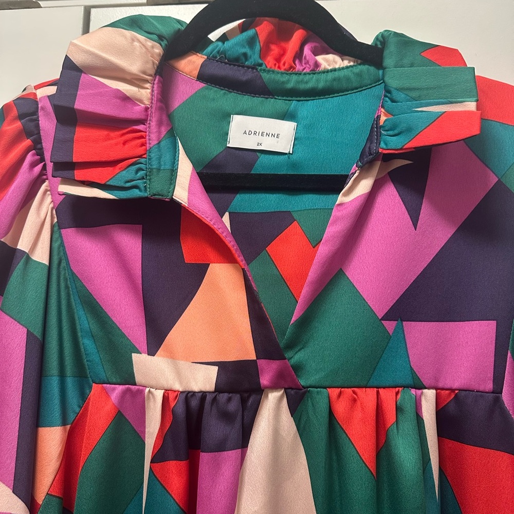 Adrienne Multicolor Dress- 2X NWOT - Picture 2 of 4